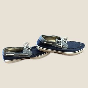 Mens sperry shoes blue white lace up Sz 14M summer slip on